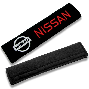 2pcs de Algodón Coche Insignia de Cinturón de seguridad de Protección de Hombro Cojín para Nissans Nismo X-trail Almera Qashqai Tiida Teana