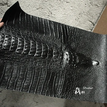 Crocodilehead tres dimensiones textura brillante Diseñador de cuero de la tela de alto grado de la bolsa de la pu de la tela telas para patchwork