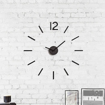 Personalidad Reloj de Pared de Diseño Moderno Pegatinas Relojes Vivir Decoración de la Habitación de Auto Adhesivo Reloj de Pared Reloj Saat Oclock 50KO501