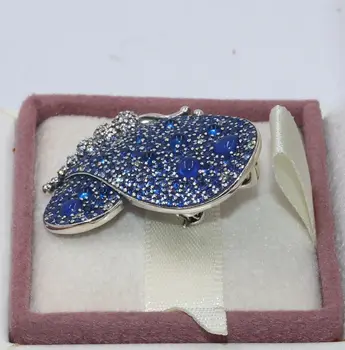 Azul brillante de la Mariposa de Plata 925 Broche de 697996NCB Personalidad Temperamento de la Joyería DIY Colgante de Collar