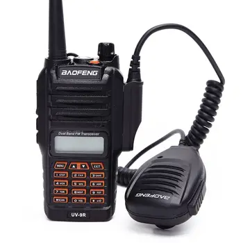 PTT Hombro Micrófono Altavoz para BAOFENG A58 BF-9700 UV-9R plus V-XR GT-3WP R760 82WP Impermeable Walkie Talkie Ham radio Mic