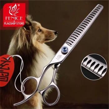Profesional Japan440C de 7 pulgadas pet dog grooming tijeras de adelgazamiento tijeras de izquierda-el uso de la mano de adelgazamiento de la tasa de 75%