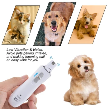 Eléctrica de Uñas para Mascotas Pet Paws Trimmer de las Uñas del Perro de Aseo Herramienta Cat Recorte de Carga USB peluquería de Mascotas Trimmer