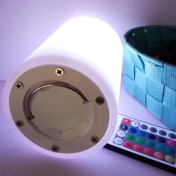2018 Nueva D10*H15cm 16 de colores Cilindro de Luz de la Noche Recargable Linterna Colgante con Control Remoto envío libre 1pc