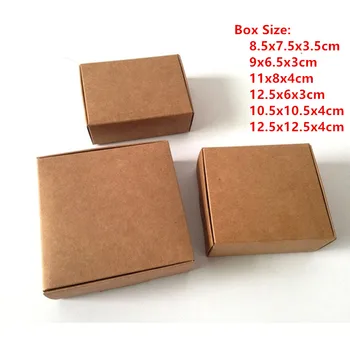 50pcs - Gran Tamaño de Papel de Kraft de DIY Craft Cajas de Regalo hechas a Mano Jabón Dulces Accesorios de la Joyería de Paquete de Cuadros de
