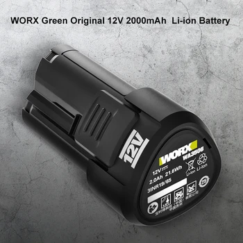 WORX Verde Original 12V batería de 2000mAh Li-ion de la Batería Cargador 12V Apto para Todos los Worx ROCKWELL 12V Productos de Herramientas eléctricas