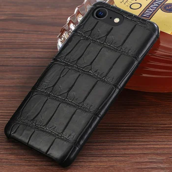 Auténtico Crocodil caso de Cuero para el iPhone SE 2020 11 12 Mini Pro Max xr x xs 12 Pro max de la cubierta para el iphone 7 8 5 5s 6 6s plus