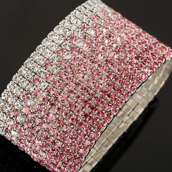 Nuevo de la Moda de diamantes de imitación de la Elasticidad de las Pulseras & Brazaletes de las pulseras mujer YFJEWE Grandes Brazaletes para las Mujeres Parte de los Accesorios de Regalo B162