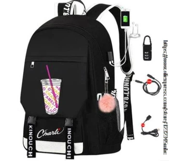 Bolso Lindo Mochila de Juego Entre Nosotros de la Escuela de Bolsas para las Adolescentes de Carga USB del ordenador Portátil de la mochila Plecak Niños Bolsas para los Niños