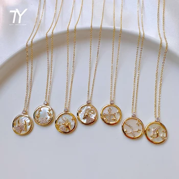 Diseño feeling lucky 12 constelación de collar de las mujeres de la moda de joyería sexy elegante corto collar de regalo de Navidad de clavícula cadena