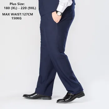 De los hombres Pantalones de Traje de Pantalones de Vestir Formal de la Boda de los Hombres de Negocios de Azul Gris Chaleco Chaleco de Trabajo de la Oficina, Además 6XL 7XL 8XL 9XL Masculino Pantalón