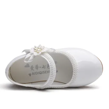 1 2 3 4 5 6 7T Nuevo Bebé Niñas Zapatos de Cuero Flor Zapatos de Niños de la Princesa de la Fiesta de Cóctel Zapatos de Bebé Para las Niñas de la Boda Zapatos de Vestir