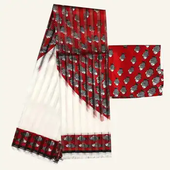 La cinta sillk de alta calidad de áfrica wa impresión de seda de la tela de impresión 2yards de gasa de coincidencia 4yards de satén de seda de envío gratis