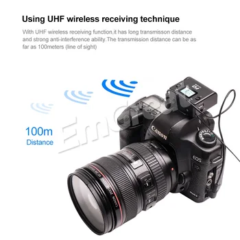 FD FM50 Sistema de micrófonos Inalámbricos 100m UHF Lavalier de Solapa en tiempo Real de Grabación de Vídeo para Canon Nikon DSLR Cámara del Smartphone