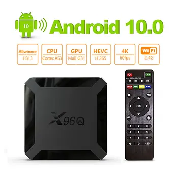 X96Q Inteligente Android 10.0 Cuadro de TV de 1G/2G RAM 8G/16G ROM 4K H. 265 2.4 G wifi Conjunto de tapa de la caja de TV Quad Core Allwinner H313 PK X96mini caja de TV