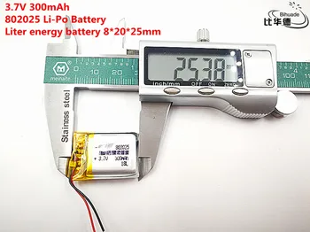 Litro de energía de la batería de Buen Qulity 3.7 V 300mAH,802025 de Polímero de litio ion / Li-ion de la batería de JUGUETE,BANCO de POTENCIA,GPS,mp3,mp4