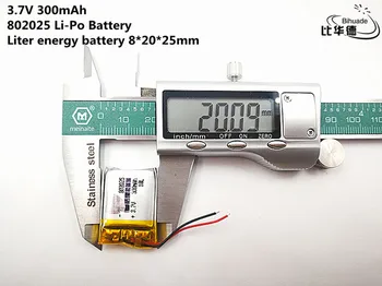 Litro de energía de la batería de Buen Qulity 3.7 V 300mAH,802025 de Polímero de litio ion / Li-ion de la batería de JUGUETE,BANCO de POTENCIA,GPS,mp3,mp4