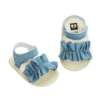 Bebé Niño de Verano Sandalias de Suela Blanda Antideslizante Zapatos Planos de la Colmena de Sólidos Lindo Sandalias de Velcro Para los 0-24M Bebés