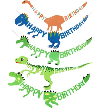 Rugido de Dinosaurios de cartel de Fiesta de la Decoración de Un Chico de la Fiesta de Cumpleaños de Flor de Papel a los Niños Favorece Lindo Dino Banner Globos de BRICOLAJE de Suministro