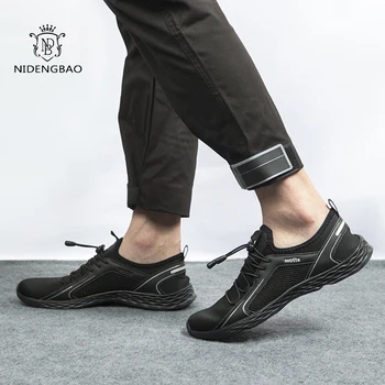Nidengbao Hombres Zapatos Casuales de Verano Ligero de Malla Transpirable Zapatos Masculinos al aire libre de secado Rápido Slip-on Sneakers Hombres de Gran Tamaño 40-50