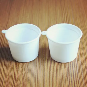 20pcs Lindo Mini Blanco Tazas Japonés Deco Piezas de Imitación de Alimentos Falsos Copa de Helado Mini Tazas de Decoración del Hogar de Plástico Manualidades DIY