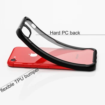 Transparente el caso Duro de la PC+Suave de TPU de Parachoques Reforzado Esquina de la Cubierta a prueba de Golpes+protector de pantalla para iPhone 6 6S 7 8 Plus SE 2020