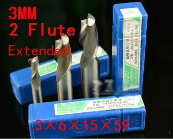 10 pcs/set de 3 mm de dos 2 Flauta HSS y Extendida de Aluminio Final Fresa CNC Poco Maquinaria de Fresado herramientas herramientas de Corte.Torno De La Herramienta