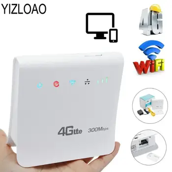 YIZLOAO Desbloqueado 300Mbps Wifi de los Routers de la red 4G LTE de CPE Router Móvil con LAN Ranura de la tarjeta SIM Inalámbrica BroadbandRouter Router WiFi Ap