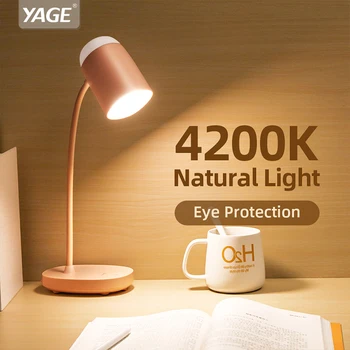 El YAGÉ LED Ojo Protección Escritorio Lámpara de 3600mAh Batería Recargable de 3 modos de Iluminación Brillo USB de Aprendizaje Táctil Mesa de Luz de la Noche