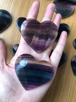 Natural de fluorita corazón cristales de cuarzo minerales de las piedras curativas