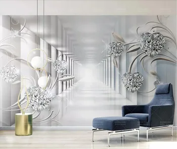 3d, tridimensional, abstracto, espacio Europeo de patrón de diamante sofá de la sala de fondo de la pared
