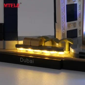 MTELE Marca de Luz LED Kit Para la Arquitectura de Dubai Horizonte de la Colección de Juguetes Set de Iluminación Compatible Con 21052