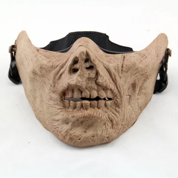 La Mitad De La Cara De Zombie Calavera Horror De Airsoft Paintball Táctico Máscaras Militar Del Ejército De Wargame La Caza De La Máscara De Halloween De Miedo