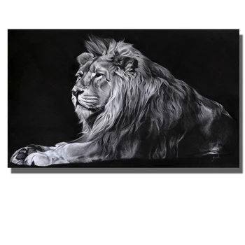 CNPAINTING Lienzo Pintura Moderna Panorama de los Animales Arte de la Pared Impresiones de la Lona del León de Fotos de Carteles para Vivir Decoración de la Habitación Sin Marco
