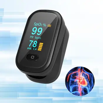 OLED Oxímetro de Pulso SPO2 PR Monitor de Ritmo Cardíaco Oxymeter Dedo Oxímetro de oximetro de dedo пульсоксиметр термометр медицинский