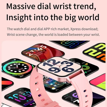 Smart Watch Mujer Hombre Correas De Silicona Reloj Inteligente 1.7 Pantalla De La Aptitud De La Pulsera De La Enorme Esfera De Pulsera De Moda Reloj De 2020 Banda Inteligente