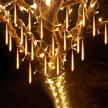 8pcs/set lluvia de Meteoros de la Lluvia de los Tubos LED impermeable 110V 220V LED de Luces de Navidad de Fiesta de la Boda de Jardín de Navidad de la Cadena de la Luz al aire libre