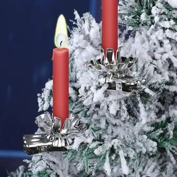 30Pcs candelabros Clip Titular de la Vela en Forma de Flor portavelas Velas de Clips para la Navidad, Fiesta de Cumpleaños