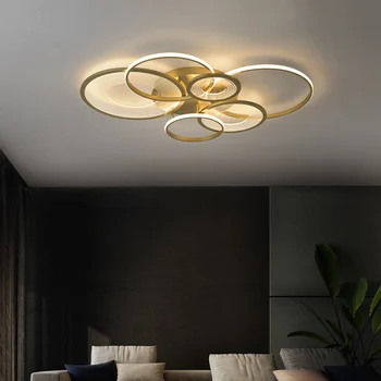 Diseño moderno de Oro de la Luz de Techo del LED Con el Control Remoto de Iluminación Para el Dormitorio Comedor Sala Auditorio Loft se Aplican A AC90-260V