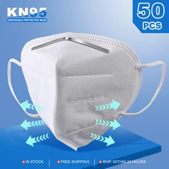 50PCS KN95 Máscara a prueba de Polvo, Anti-vaho Y Transpirable Mascarillas 95% de Filtración de KN95 la Boca de la Máscara Anti Smog Fuerte Máscara Protectora