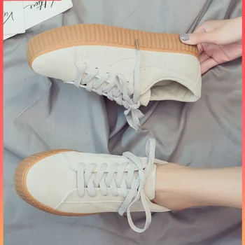 QWEDF 2019 Nuevos Zapatos de Mujer de Moda Vulcanizan los Zapatos de cuero de la Pu blanco zapatos Casual Zapatillas Mujer Zapatos de Mujer Zapatillas de deporte Calientes F5-63