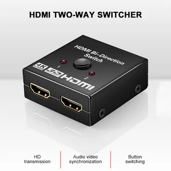 4K HDMI Splitter Vídeo Full HD 1080p con HDMI Switch Conmutador de 1en-2out O 2en-1out Bidireccional Cambiador De DVD Portátil de TV TV BOX