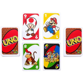Mattel UNO de los Juegos de Super Mario, Juego de cartas de la Familia Divertido Entretenimiento de Juego de mesa Poker Juguetes de Niños Jugando a las Cartas