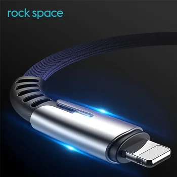 ROCKSPACE 1.2 M LED Tipo C Cable de Cargador de Teléfono Móvil de Carga Rápida de Iluminación Cable de Datos Microusb Cable de Carga Para Samsung Iphone