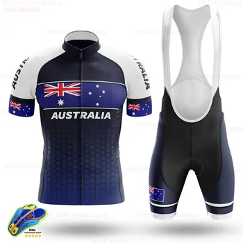 2021 Australia Ciclismo Traje de los Hombres de Verano Transpirable MTB Bicicleta Jersey Conjunto Pro Equipo de Ciclismo Ropa Maillot Culotte Kit de Moto Uniforme