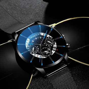 Reloj de hombre Acero Inoxidable Especial Calendario de Cuarzo reloj de Pulsera Reloj de los Hombres Reloj de los Deportes del negro del Reloj Reloj Hombre Relogio Masculino