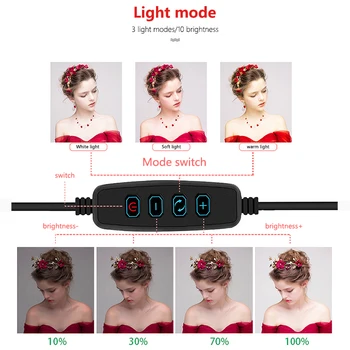 USB Luz del Anillo del Estudio de Foto Selfie Anillo de Luz LED de Teléfono Móvil Titular de Soporte en Vivo en Youtube de Maquillaje de la Cámara de la Lámpara Para iPhone Android