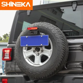 SHINEKA la Placa de la Matrícula Titular del Coche Trasero Neumático de Repuesto de Metal de la Placa de la Licencia del Soporte de Montaje soporte para Jeep Wrangler JL 2018-2020