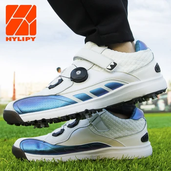 Zapatos de Golf de los Hombres Zapatillas de Velcro Cuero a prueba de agua Eco de Golf de la Zapatilla Deportiva de Tamaño 38-45 No-slip de Hombre al aire libre Respirable Pgm Desgaste