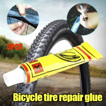 5pcs Neumático de Bicicleta Tubo de Parches de Pegamento de Caucho Cemento Adhesivo de Reparación de la Puntura Pegamento Herramientas de Reparación de Accesorios de Ciclismo
